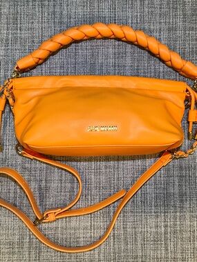 Steve Madden Tangerine Braided-Handle Leather Crossbody